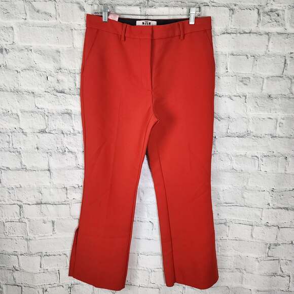 MSGM milano red flared pants Sz 12 zip up pockets A16C - Picture 2 of 7